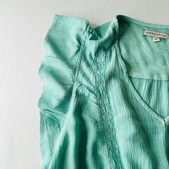 Frye & Co Green Crystal Springs Dress Size L Lined V Neck New With Tags - Picture 11 of 15